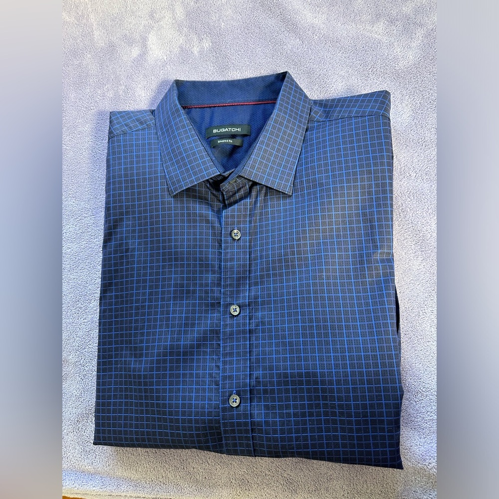 Bugatchi Men’s Shaped Fit Cotton Button Up Shirt - Picture 5 of 5